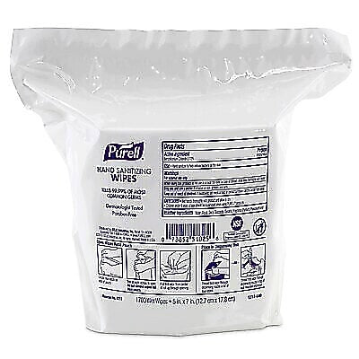 PURELL Hand Sanitizing Wipes Refill, 1700 Wipes/Carton, 2/Carton