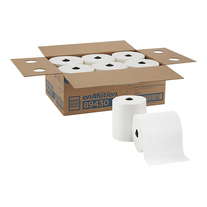 enmotion Premium Recycled Hardwound Paper Towels, 1-ply, 425 ft./Roll, 6 Rolls/Carton