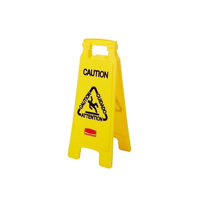Rubbermaid Commercial Products Safety Awareness Floor Sign, Yellow
