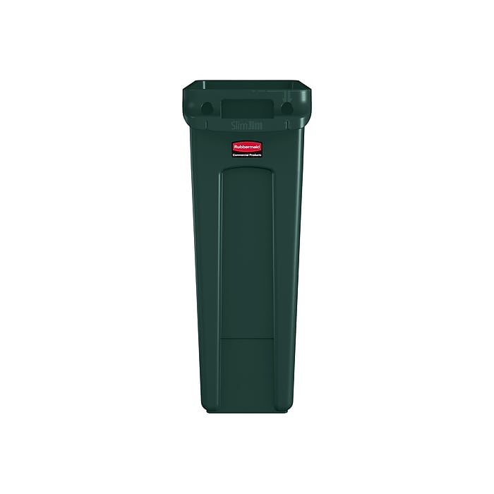Rubbermaid Slim Jim Plastic Indoor Recycling Bin, 23 Gallon, Green