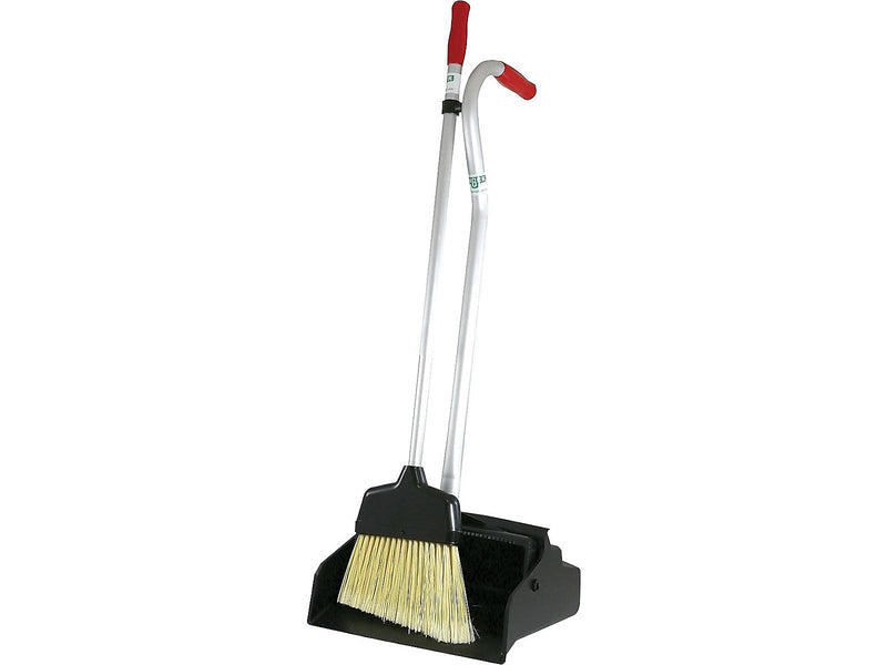 Unger Ergo Upright Broom with Dustpan, Silver/black/red