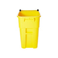 Rubbermaid BRUTE Rollout Plastic Outdoor Trash Can, 50 Gallon, Yellow