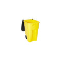 Rubbermaid BRUTE Rollout Plastic Outdoor Trash Can, 50 Gallon, Yellow