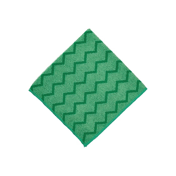 Rubbermaid HYGEN Microfiber Cleaning Cloths, 16" x 16", Green, 12 Cloths/Pack