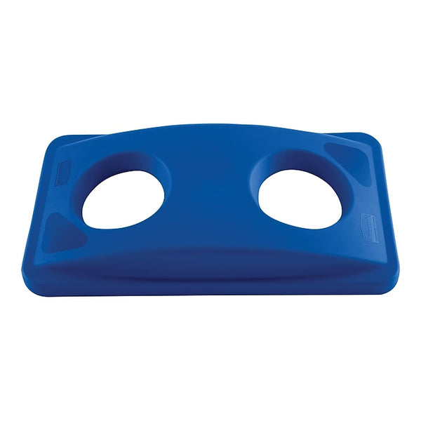 Rubbermaid Slim Jim Polypropylene Bottles and Cans Lid, 23 Gal., Blue