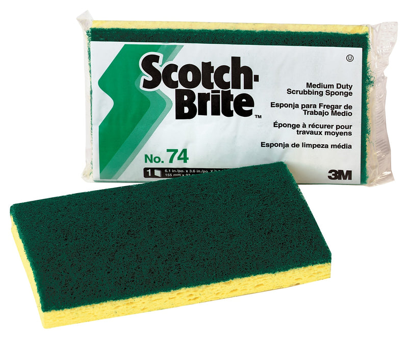Scotch-Brite Sponge With Scrubber, Green/Yellow