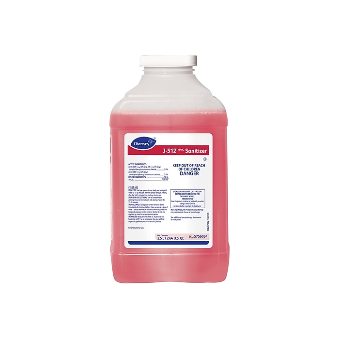J-512 D4 Disinfectant for Diversey J-Fill, Quaternary, 2.5 L., 2/Carton