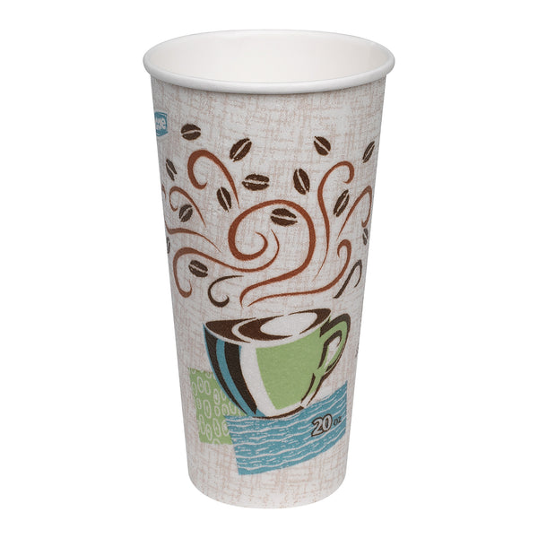 Dixie PerfecTouch Insulated Paper Hot Cups, 20 oz, Coffee Haze, 25/Pack