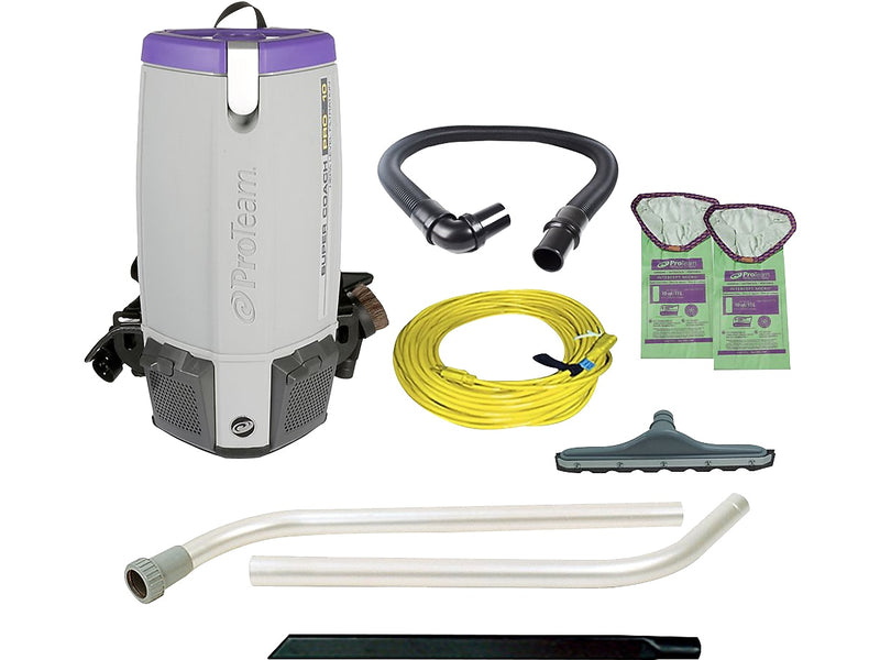 ProTeam Super Coach Pro 10 Backpack Vacuum, Gray/Purple