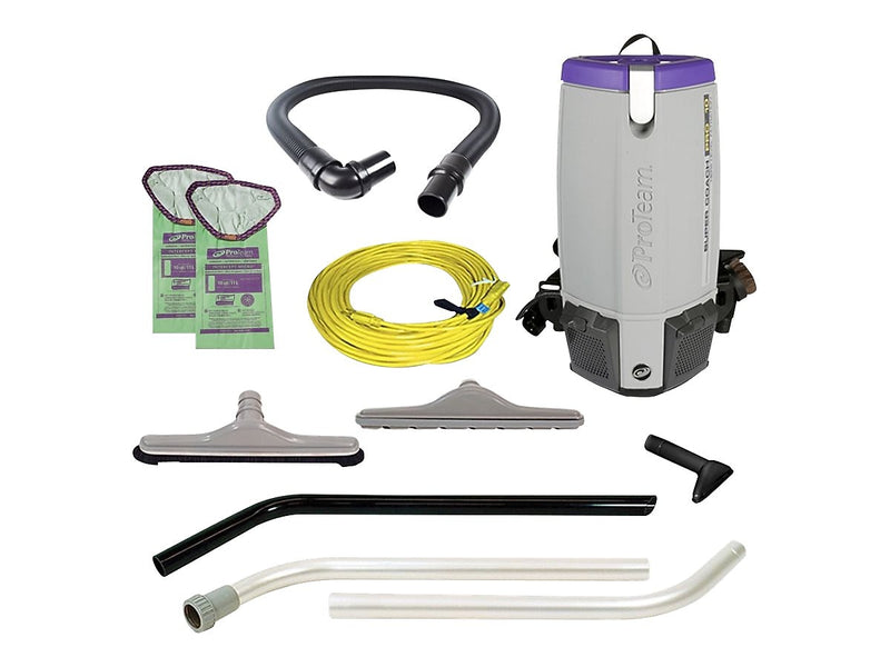 ProTeam Super Coach Pro 10 Backpack Vacuum, Gray/Purple