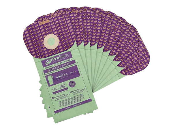 ProTeam Intercept Micro Vacuum Filters, Green, 10/Pack