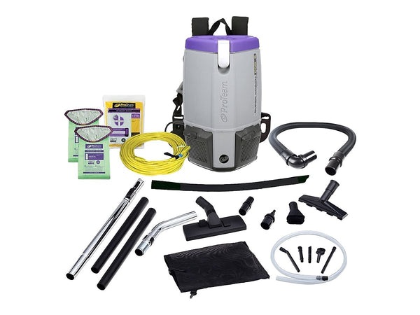 ProTeam Super Coach Pro 6 Backpack Vacuum, Gray/Purple/Black