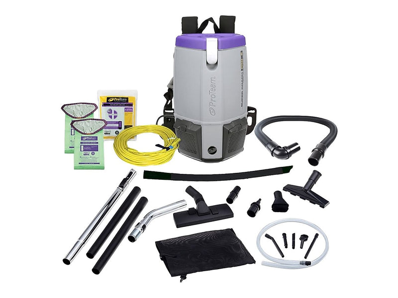 ProTeam Super Coach Pro 6 Backpack Vacuum, Gray/Purple/Black