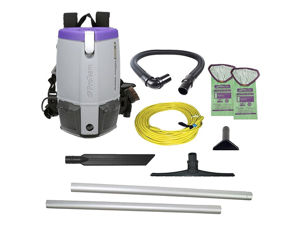 ProTeam Super Coach Pro 6 Backpack Vacuum, Gray/Purple/Black