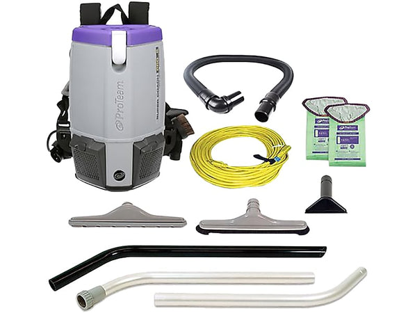 ProTeam Super Coach Pro 6 Backpack Vacuum, Gray/Purple