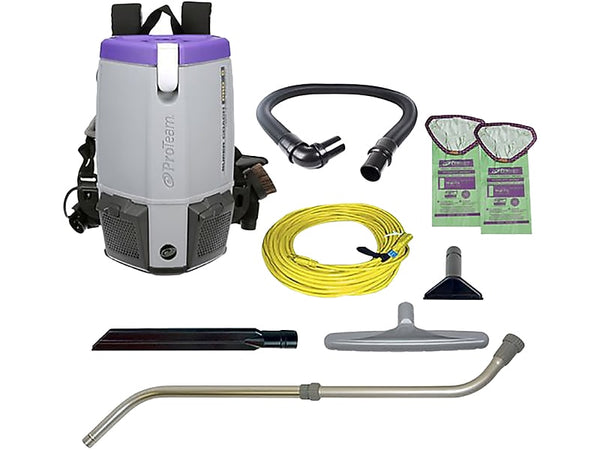 ProTeam Super Coach Pro 6 Backpack Vacuum, Gray/Purple