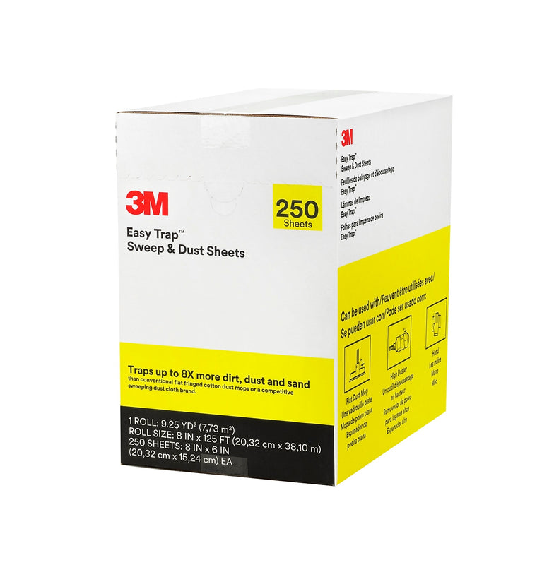 3M Easy Trap Cotton Dusting Cloths, 6" X 8", Gray, 2.95 Lbs., 250 Sheets/roll