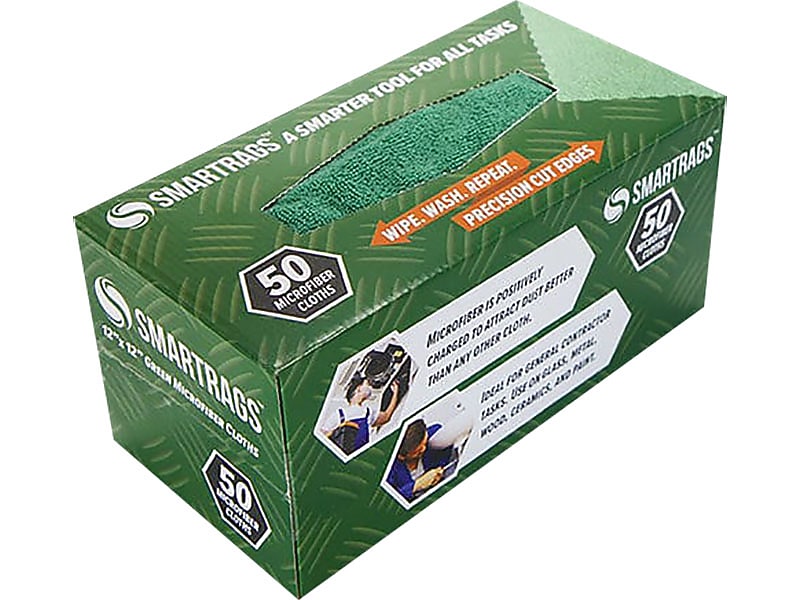 Hospeco Microfiber Rags, 50/Box, Green
