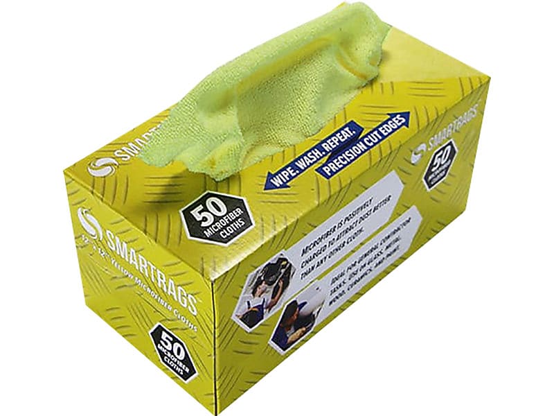 Hospeco Microfiber Rags, 50/Box, Yellow