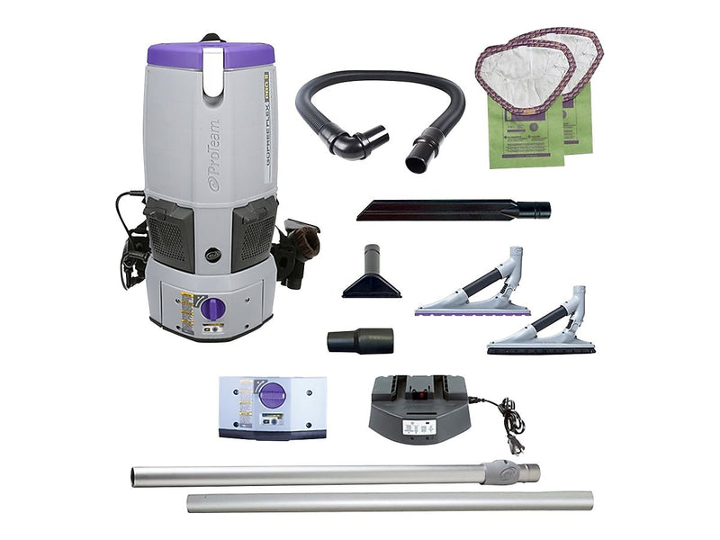 ProTeam GoFree Flex Pro II Cordless Backpack Vacuum, Gray/Purple