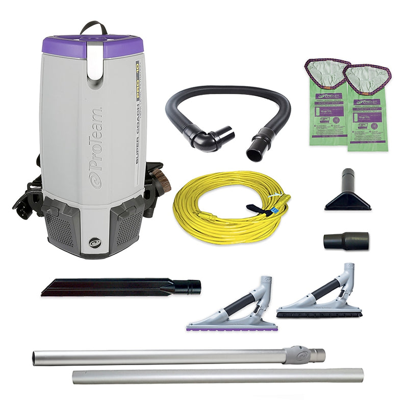 ProTeam Super Coach Pro 10 Backpack Vacuum, Purple/Gray