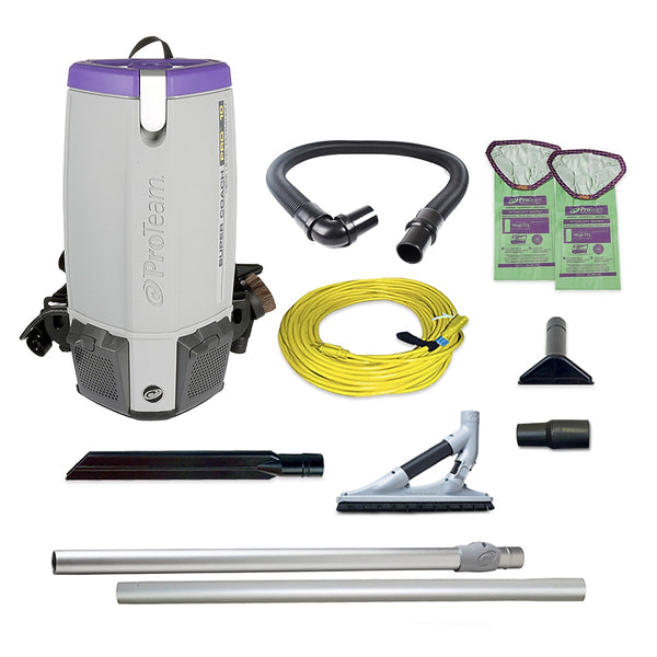 ProTeam Super Coach Pro 10 Backpack Vacuum, Gray/Purple