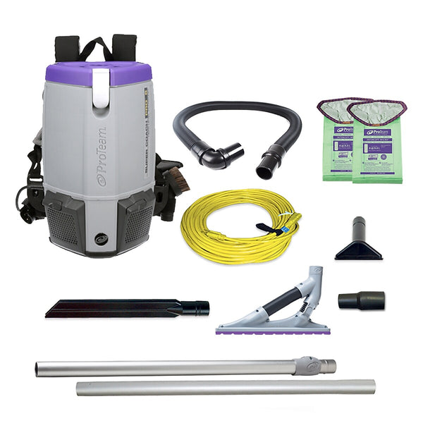 ProTeam Super Coach Pro 6 Backpack Vacuum, Gray/Purple