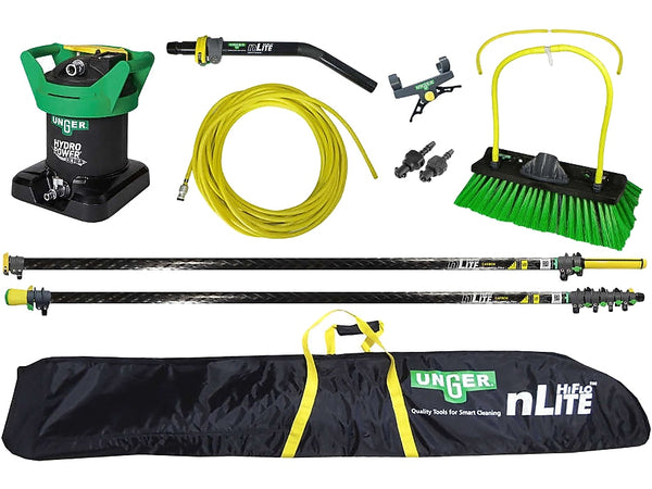 Unger Hydropower Ultra Window Cleaning Kit, Black/green/yellow/gray