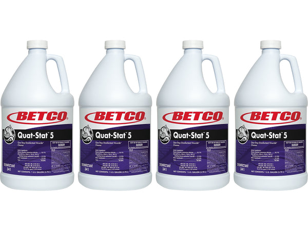 Betco Quat-Stat 5 Disinfectant Liquid Bottle, Lavender, 128 oz., 4/Carton