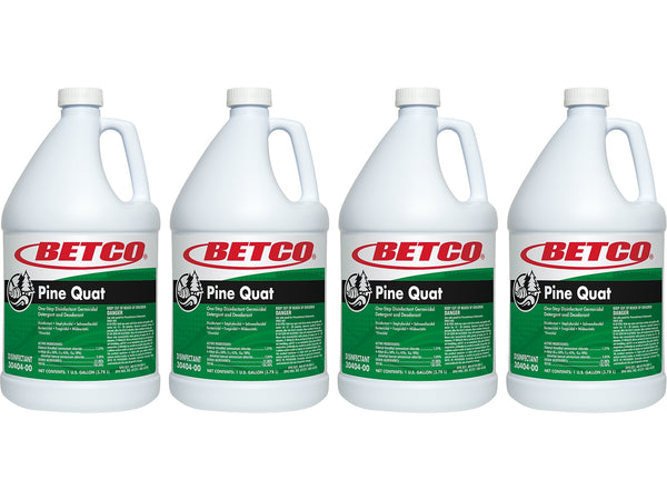 Betco Pine Quat Disinfectant Liquid Bottle, Pine, 128 oz., 4/Carton