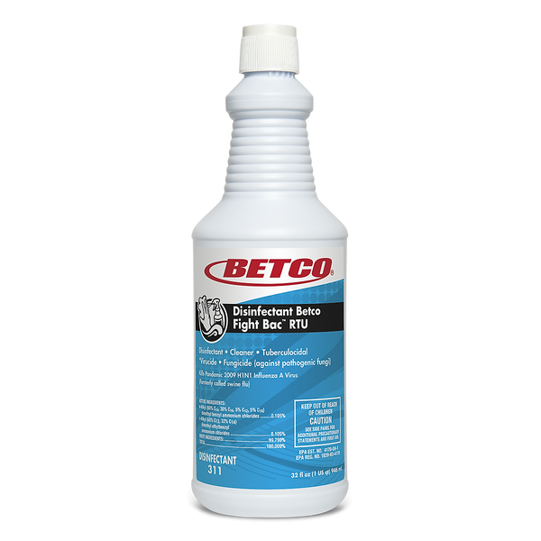 Betco FIGHT BAC™ RTU Anti-Bacterial Disinfectant Cleaner, Citrus Floral, 32 oz. Bottle, 12/Carton