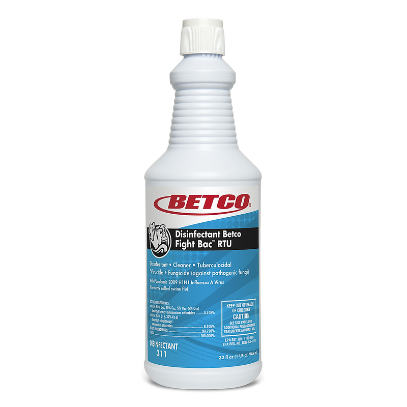 Betco FIGHT BAC™ RTU Anti-Bacterial Disinfectant Cleaner, Citrus Floral, 32 oz. Bottle, 12/Carton