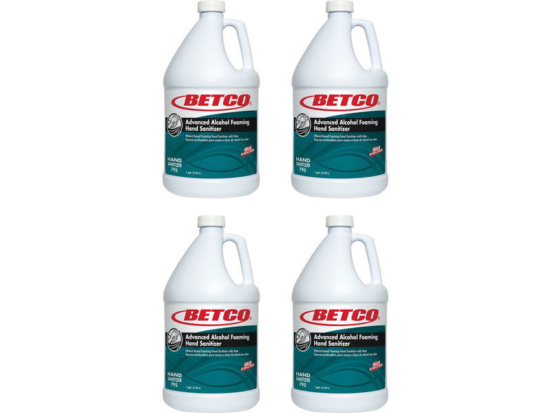 Betco Advanced 70% Alcohol Foaming Hand Sanitizer with Aloe, Citrus Scent, 128 oz., 4/Carton
